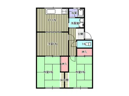 八雲マンション(3DK/3階)の間取り写真