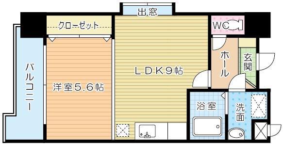 竪町センタービル(1LDK/7階)の間取り写真