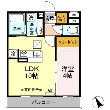 ハイム羽沢十番館(1LDK/1階)の間取り写真