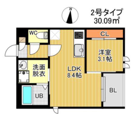 REGALEST NEXUS(1LDK/2階)の間取り写真