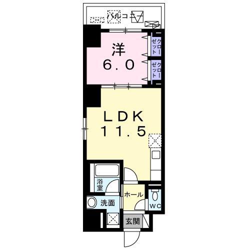 ブリーゼ(1LDK/5階)の間取り写真