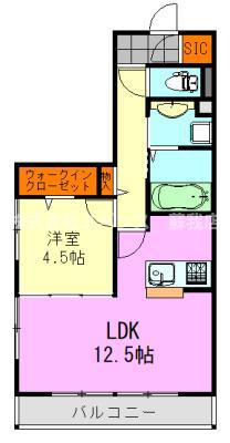 コンフォートヒルズ・蘇我宮崎台(1LDK/3階)の間取り写真