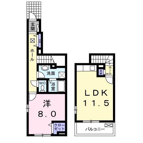 リヴェール(1LDK/1階)の間取り写真