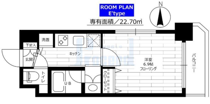 ステージファースト白山II(1K/5階)の間取り写真