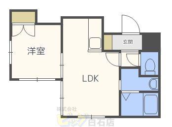カハラ白石(1LDK/1階)の間取り写真