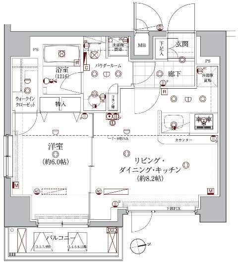 レアライズ浅草(1LDK/2階)の間取り写真