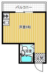 リバーフロントKS(ワンルーム/2階)の間取り写真