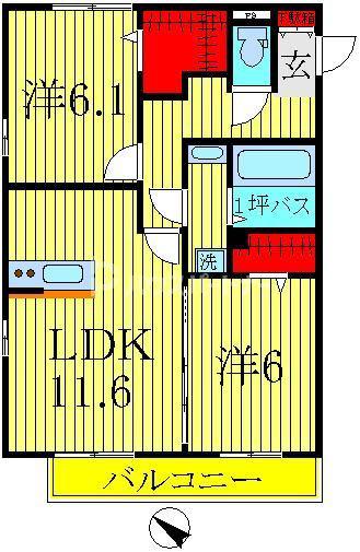 コンフォール(2LDK/1階)の間取り写真