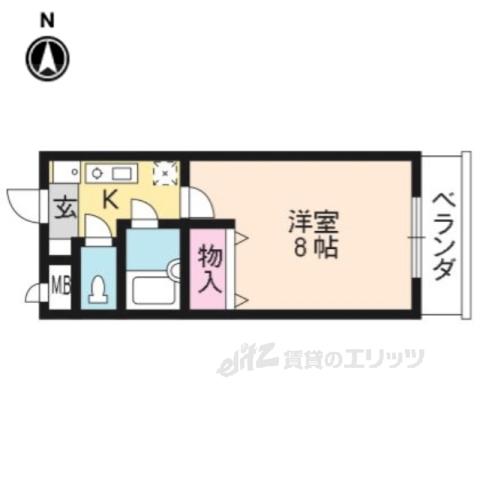 アミ宝ヶ池(1K/2階)の間取り写真