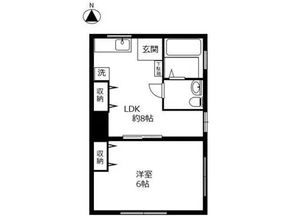 KMハイツ(1LDK/1階)の間取り写真