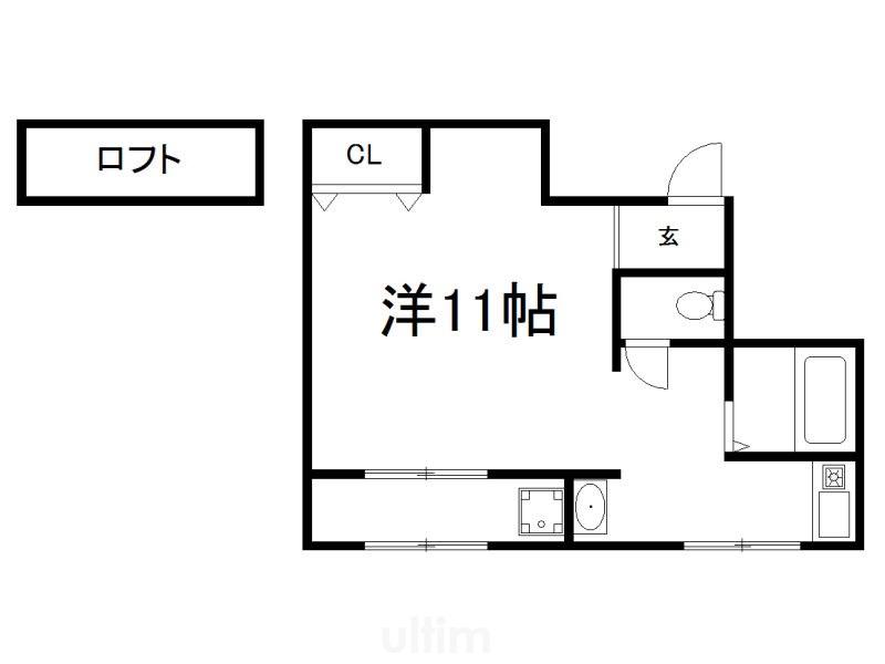 TS桜木(1K/2階)の間取り写真