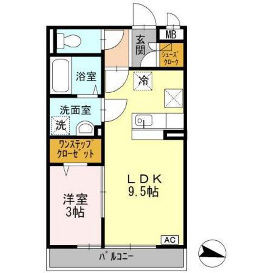 メゾンド・CHT(1LDK/1階)の間取り写真