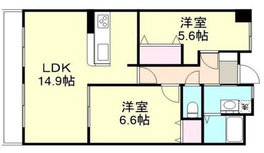 ベルアージュ(2LDK/2階)の間取り写真