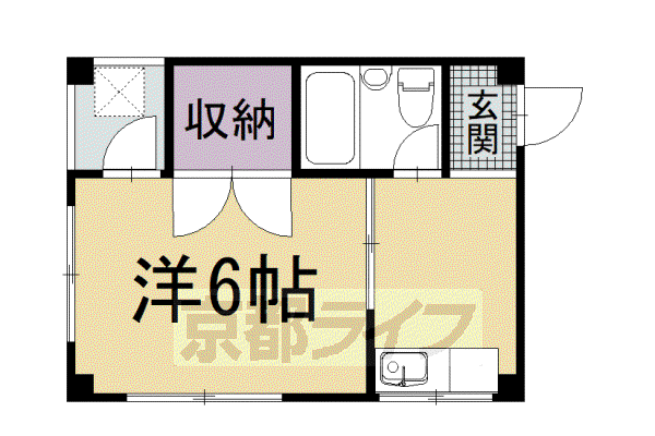 第一所マンション(1K/2階)の間取り写真