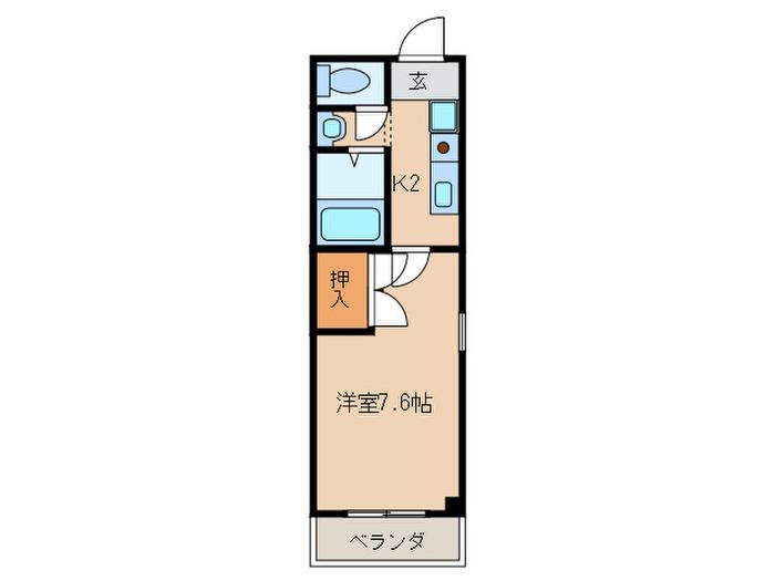 O.Nマンション(1K/3階)の間取り写真