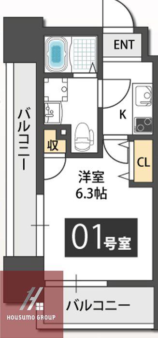 ドゥエリング千林(1K/7階)の間取り写真