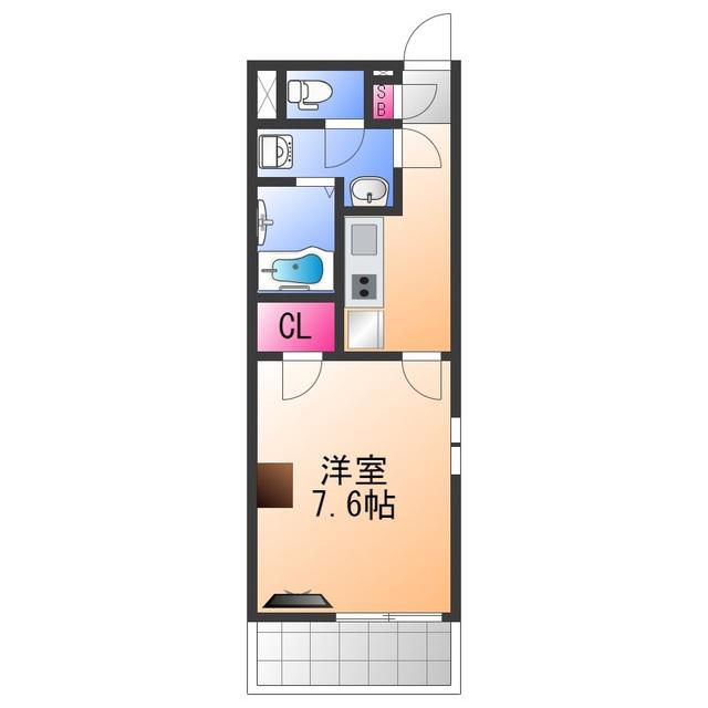 クレイノグランメゾンアオイ(1K/2階)の間取り写真