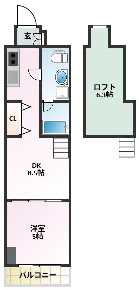 ZA YAMAGUCHI(1DK/6階)の間取り写真