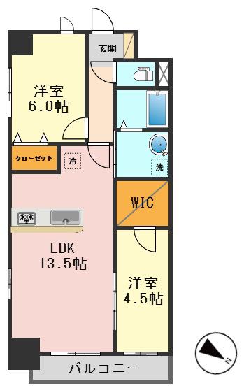 ウィステリア青砥(2LDK/11階)の間取り写真