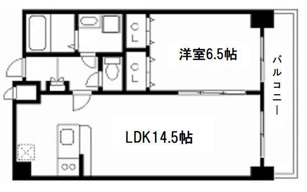 HF四条河原町レジデンス(1LDK/13階)の間取り写真