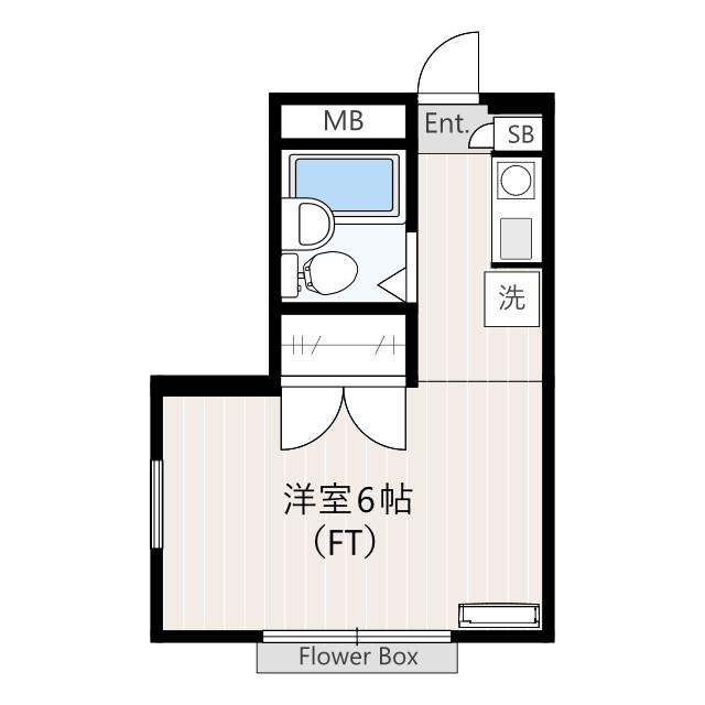 二子セントアークス(ワンルーム/2階)の間取り写真
