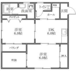 アソテア神戸(3DK/2階)の間取り写真