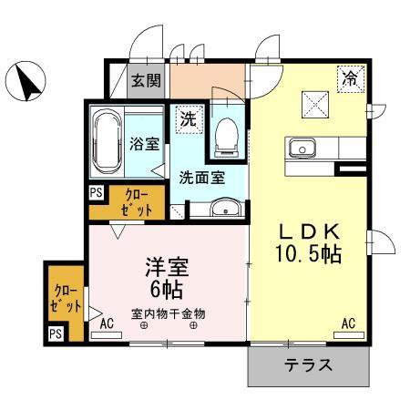 エムケーシープ(1LDK/1階)の間取り写真