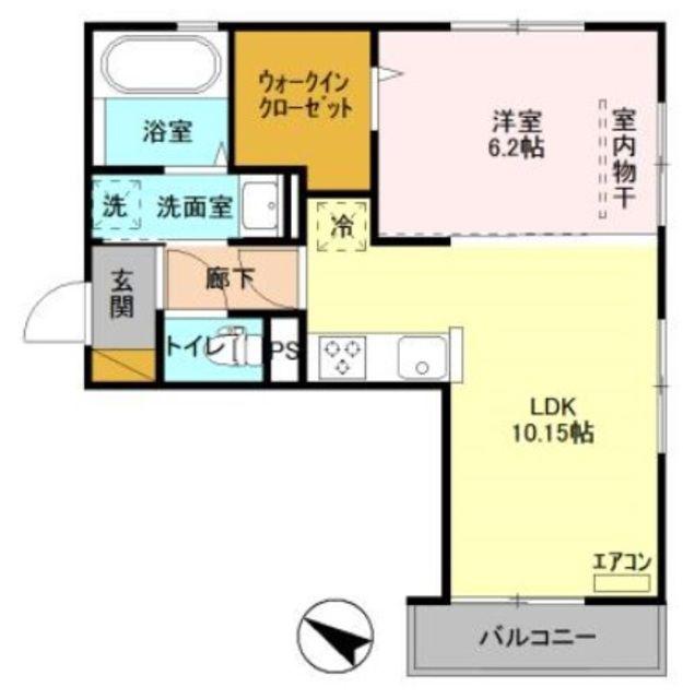 HALE ASAMA(1LDK/2階)の間取り写真