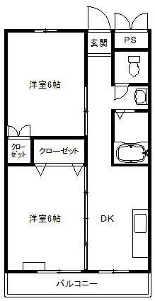 丸伸ビル(2K/4階)の間取り写真