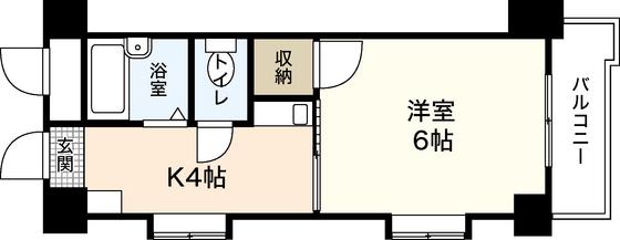 美笠ビル(1K/3階)の間取り写真