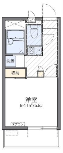 レオパレスSNブルーウッド(1K/1階)の間取り写真