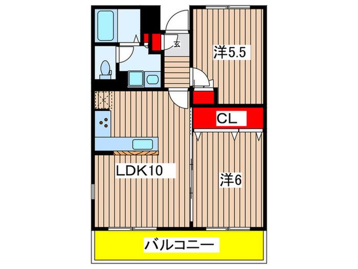 日吉セントラルハイツ(2LDK/1階)の間取り写真