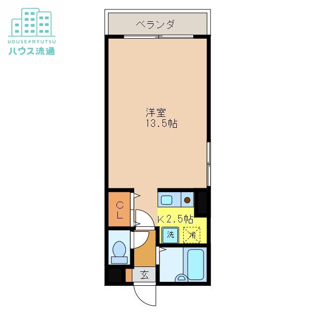 クオーレ中川(1DK/3階)の間取り写真