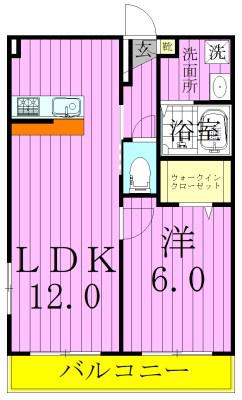 MERIDIAN松戸(1LDK/1階)の間取り写真