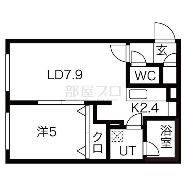 QUALIA栄通 クオリア栄通(1LDK/4階)の間取り写真