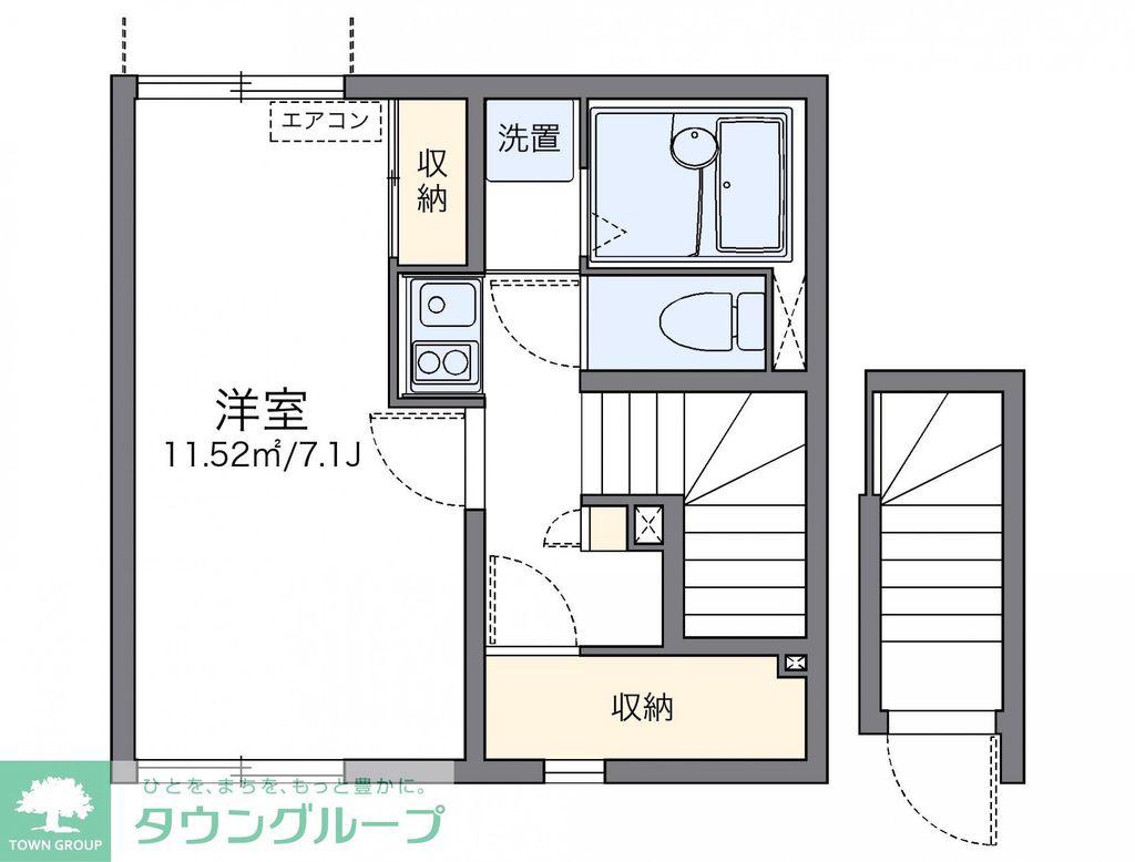 レオネクストエテルノセラ3号館(1K/2階)の間取り写真