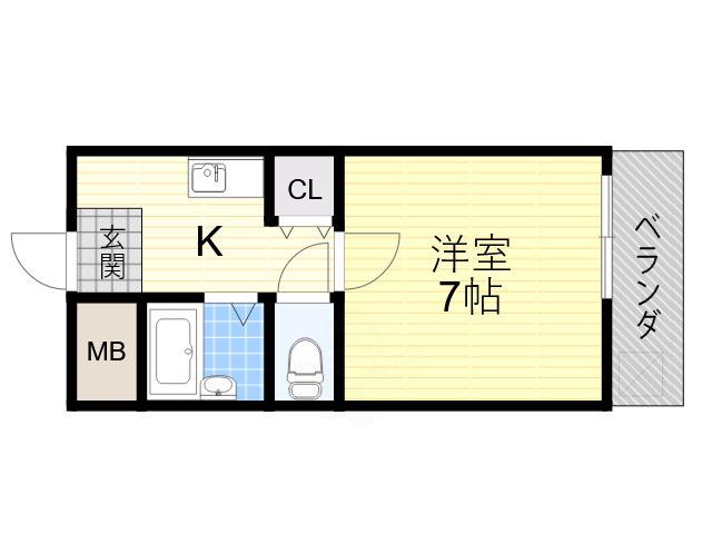 長居ロイヤルマンション(1K/1階)の間取り写真