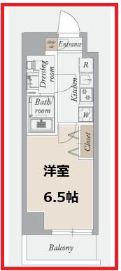 ラドゥセール新小岩(1K/2階)の間取り写真