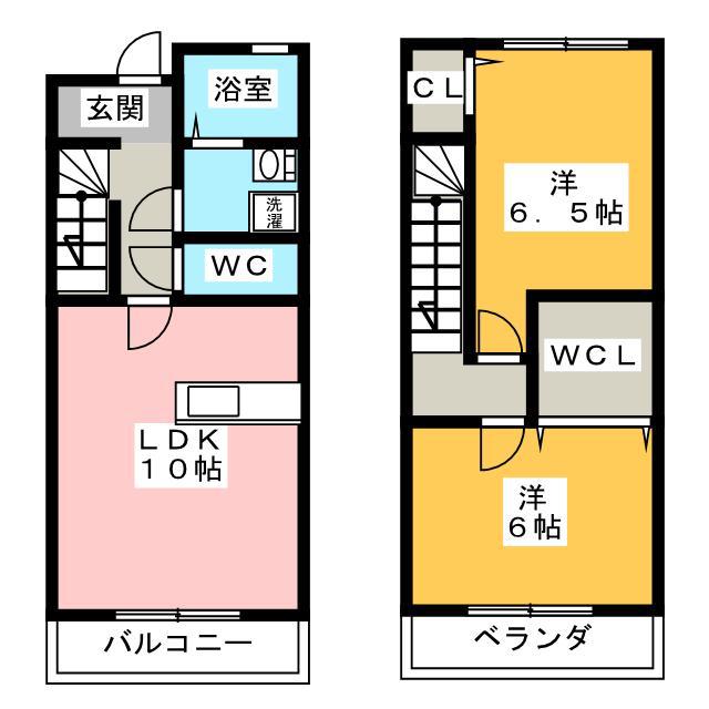 オーシャンテラスセントラ(2LDK/1階)の間取り写真