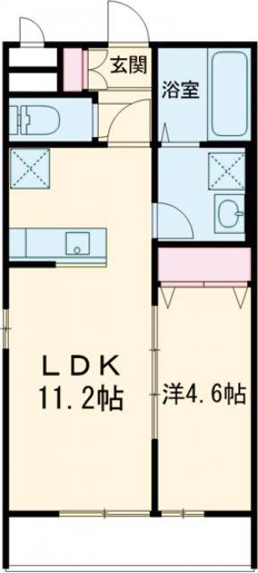 リコルテRINKU(1LDK/3階)の間取り写真