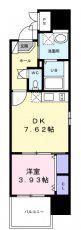カシマ河原町(1DK/9階)の間取り写真