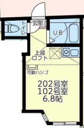 ユナイト丸子エルヴィスの杜(ワンルーム/1階)の間取り写真