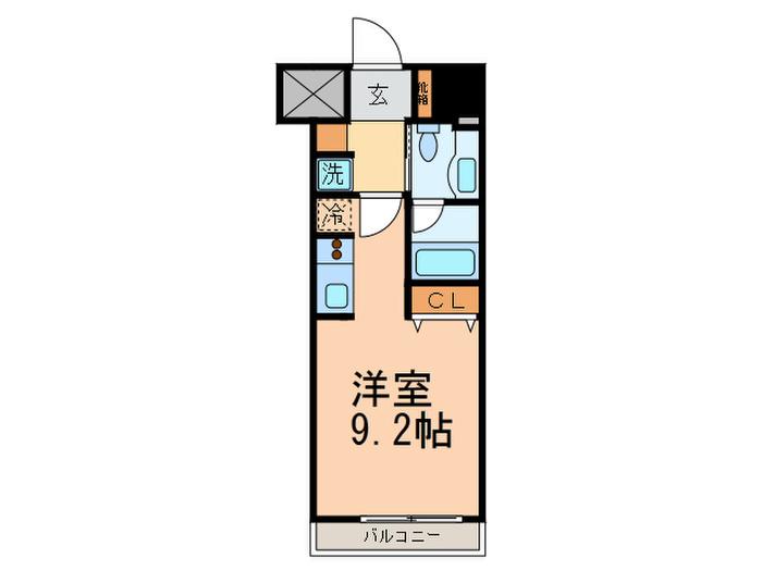 カスタリア用賀(ワンルーム/4階)の間取り写真