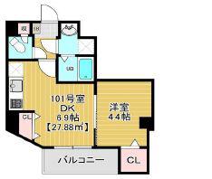 ミライズ南千住(1DK/1階)の間取り写真