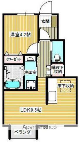 ローザガーネット(1LDK/1階)の間取り写真