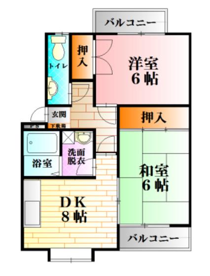 MICHIROOM可部南(2DK/1階)の間取り写真