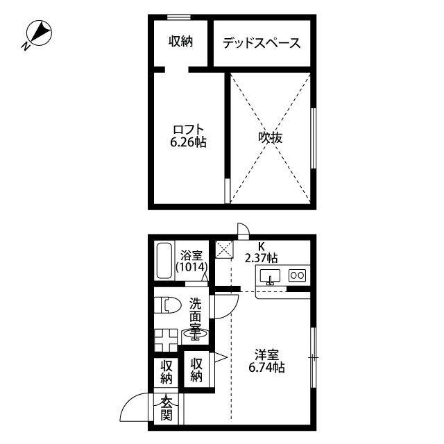 プリマ ラウレアI(ワンルーム/1階)の間取り写真