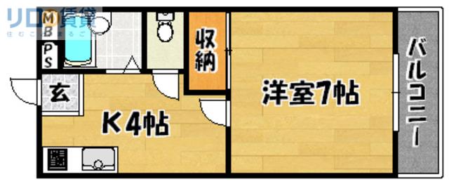 第1高光マンション(1K/3階)の間取り写真