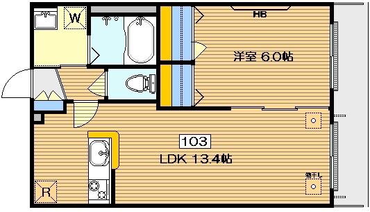 東急大井町線 上野毛駅 徒歩12分 3階建 築16年(1LDK/1階)の間取り写真