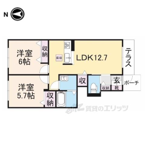 シャーメゾン桜(2LDK/1階)の間取り写真